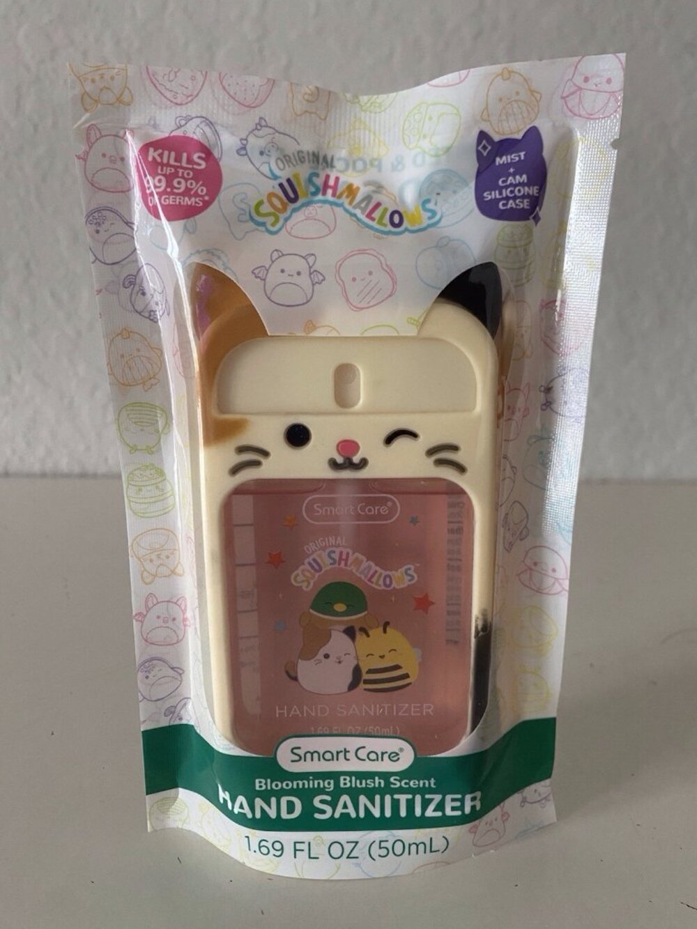 Smart Care Squishmallows Hand Sanitizer Spray Blooming Blush Scent Cam Cat Case
